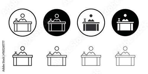 Hotel Front Desk icon simple vector symbol