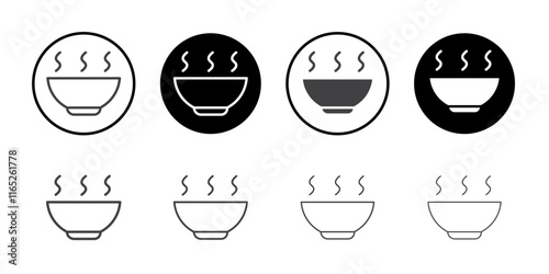 Hot soup bowl icon simple vector symbol