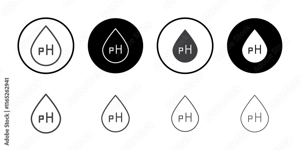 pH water drop icon simple vector symbol pH water drop icon simple vector symbol