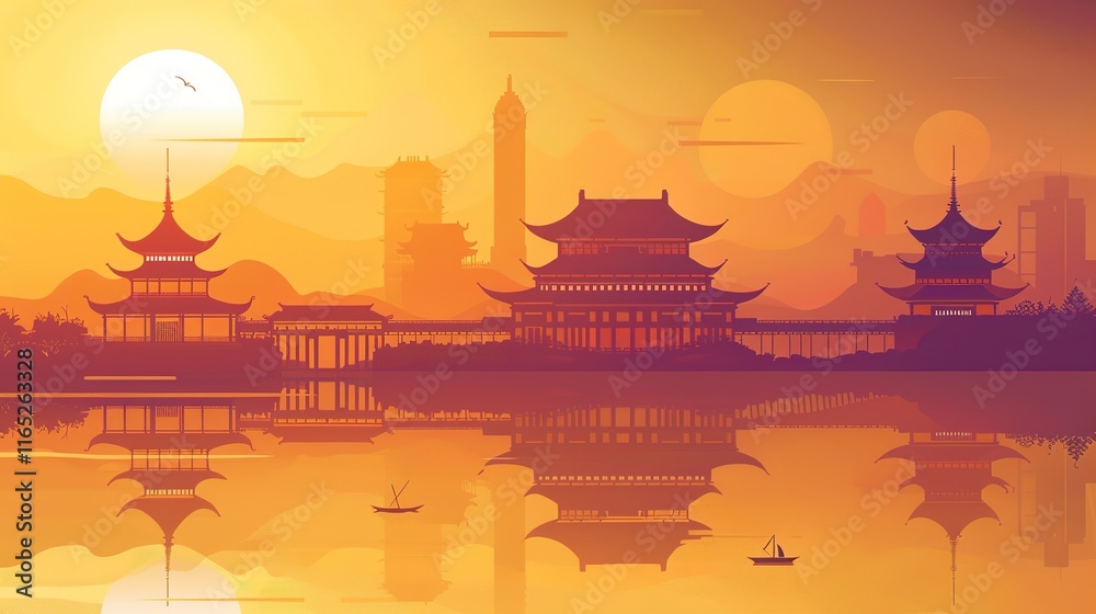 Obraz premium Architecture landscape Art prints Ancient chinese
