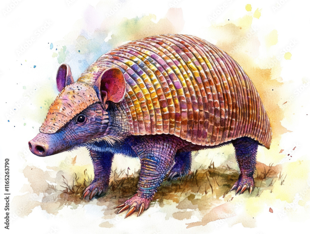 Fototapeta premium Armadillo Watercolor