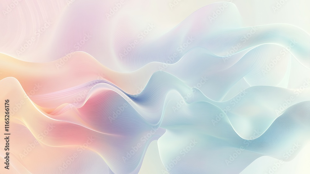 Obraz premium Abstract Pastel Wave Pattern Background Design