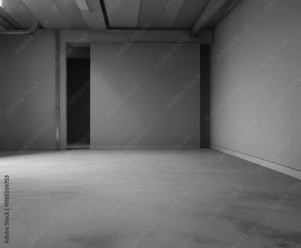 Obraz premium A minimalist representation of an empty gray space, representation, void