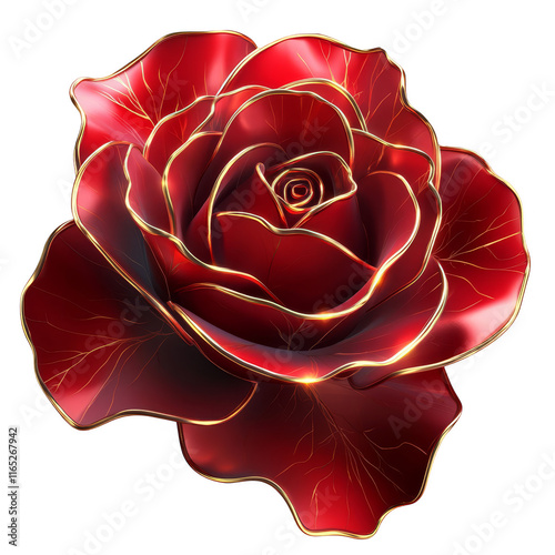 Elegant red rose artwork floral design digital art vibrant colors close-up beauty and nature