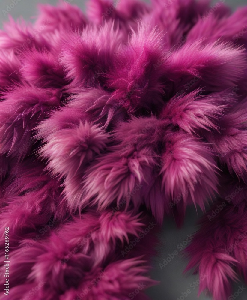 Soft and fluffy magenta fur on a gray background, cloudy, fluffy Soft and fluffy magenta fur on a gray background, cloudy, fluffy
