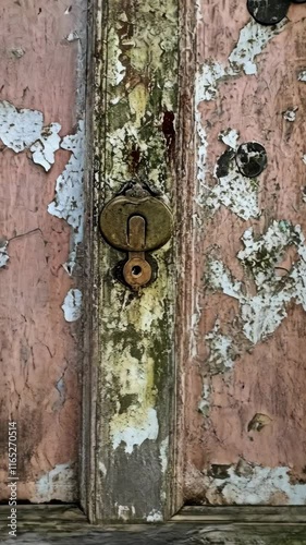 Wallpaper Mural Decaying door with peeling paint and vintage lock in an abandoned location Torontodigital.ca
