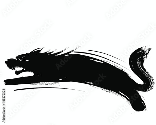 wolf hand painting, black grunge animal, wolf silhouette vector art, black wolf silhouette, hand drawn wolf paint brush.eps
