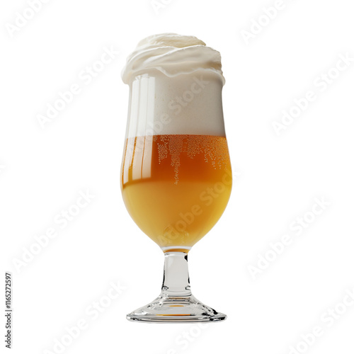 a glass of beer with a whipped cream topping