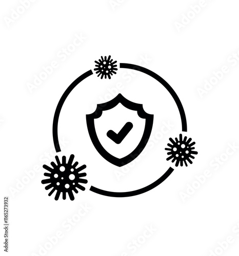 immune system icon on white background	