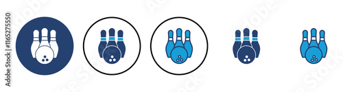 Bowling icon vector. bowling ball and pin icon. bowling pins