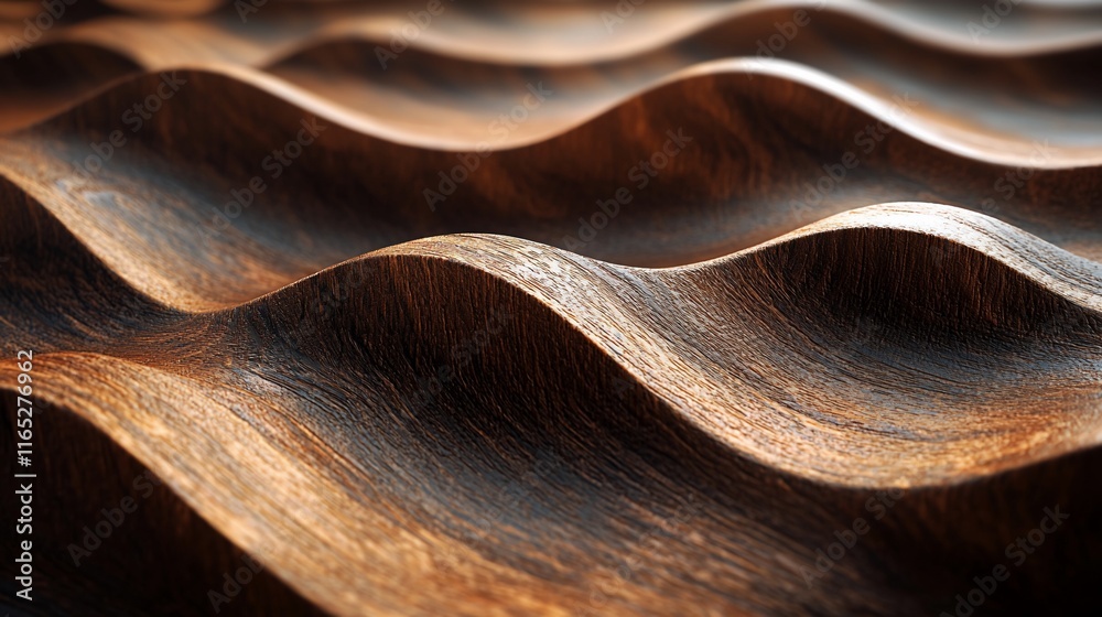 Abstract wavy brown wood texture background.