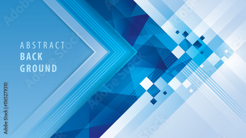 Abstract Blue geometric pixel background, Arrow Pixel square design. Modern polygon pixel background, Creative ideas for business presentations, template, banner, invitation card