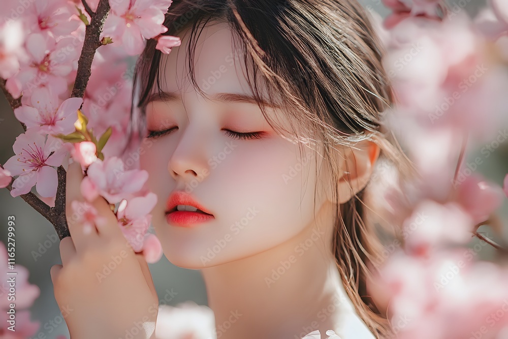 Spring flower person. Generative AI Spring flower person. Generative AI