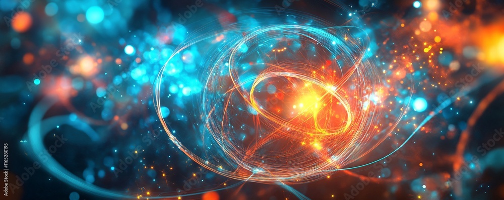 Swirling energy emitting light and bokeh effect: abstract background Swirling energy emitting light and bokeh effect: abstract background