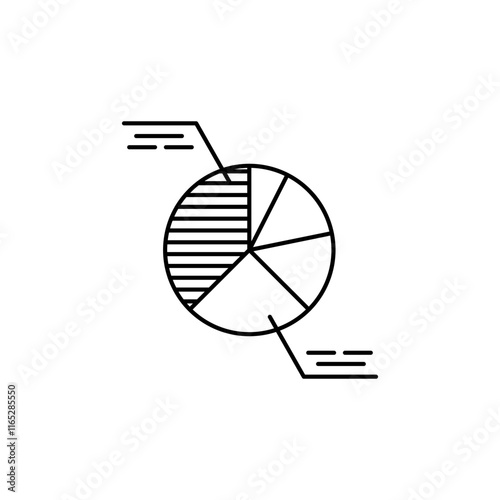 Outline Pie Chart icon for percentage representation and data distribution.