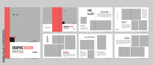 graphic design portfolio template design. graphic designer product collection portfolio