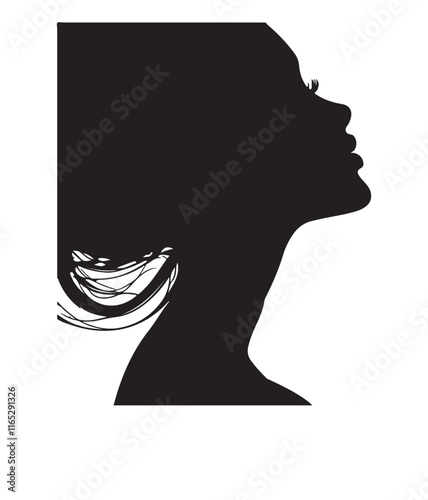 Woman head silhouette vector illustration
