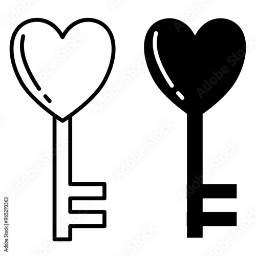 love shaped key