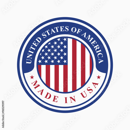 emblem vector design circle stamp made in usa sign with united states flag element