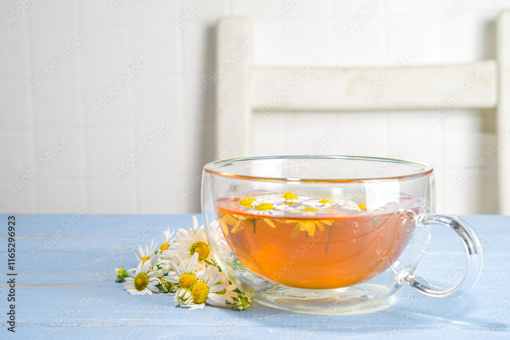 Cup of medicinal chamomile tea Cup of medicinal chamomile tea