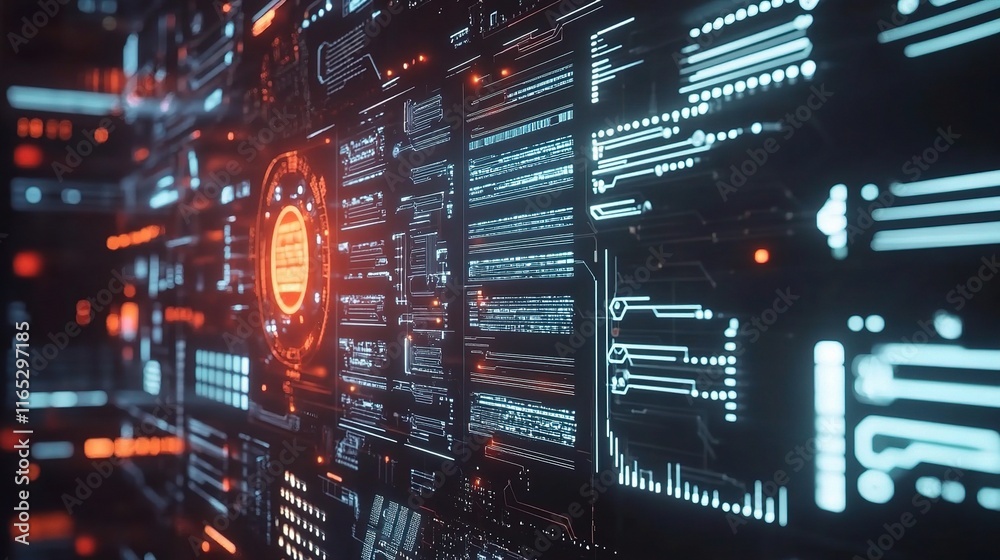 Obraz premium Digital Interface for Factory Automation Tools and Real-Time Processing