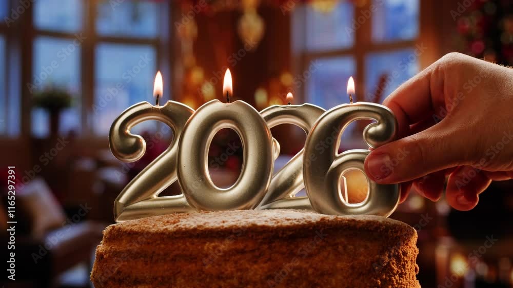 During the New Year's Eve countdown celebration, a 4K loop seamless of fireworks for the year 2025 is displayed in the sky at night.