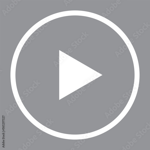 Free Download White Play button icon on transparent background. Video player sign. Circle start arrow symbol in vector flat. Vector illustration - GFXLoad
