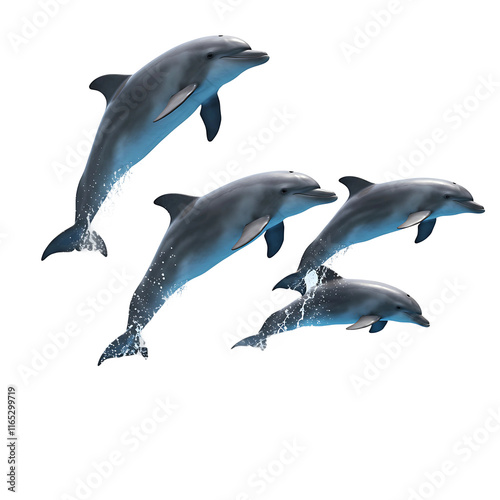 High-resolution image of a playful dolphin leaping from the ocean waves