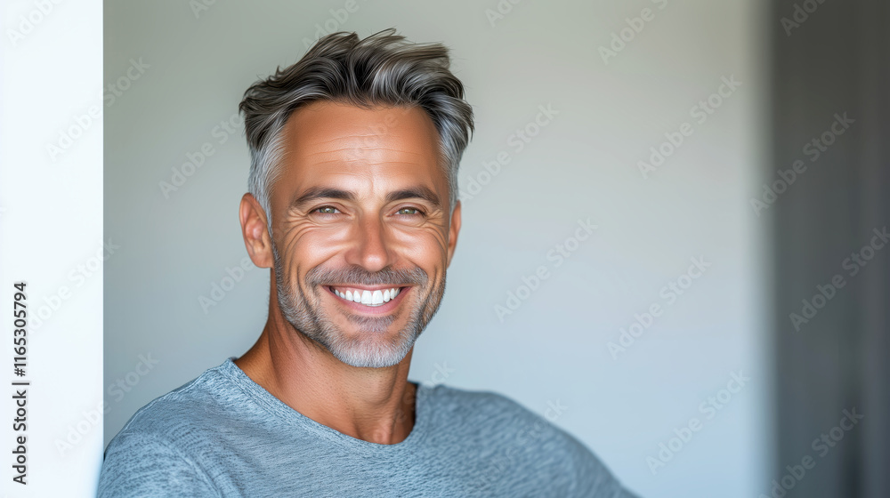 Portrait of a Happy Mature Man with Gray Hair Portrait of a Happy Mature Man with Gray Hair