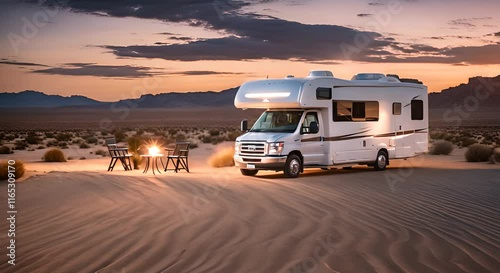 Motorhome in the desert.