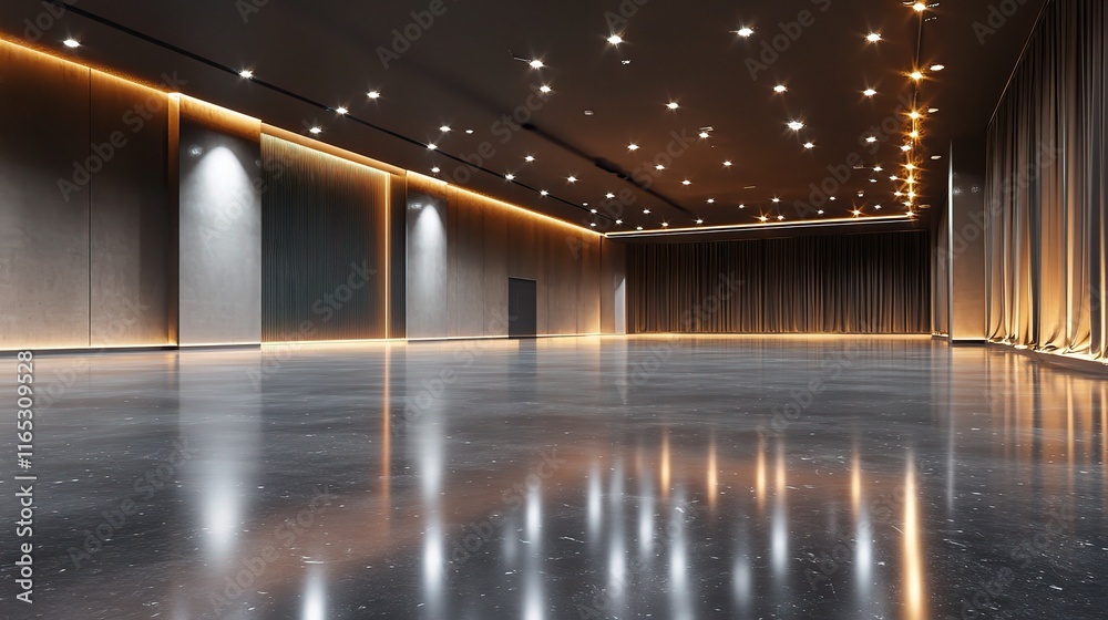 Obraz premium Modern Industrial Hall Design Showcase with Elegant Lighting Features