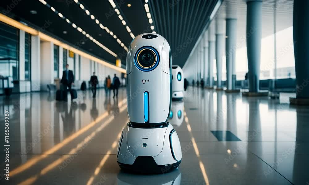Robot at an airport.