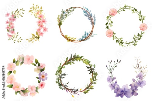 Wallpaper Mural Flowers Frame Collection on white background
 Torontodigital.ca