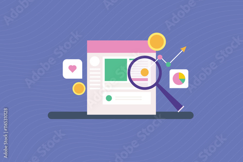 Content Monetization, Making money from creative content, Writing blog post, Content generating online revenue. Vector illustration concept.