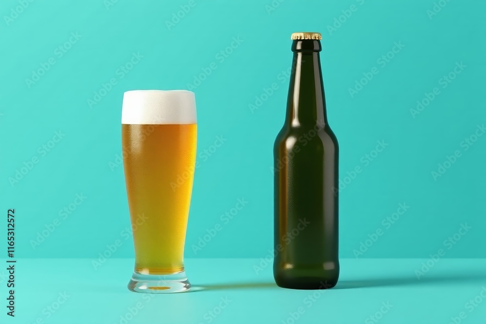 a close up of a beer bottle and a glass on a table a close up of a beer bottle and a glass on a table