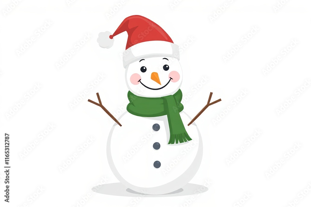 a cartoon snowman wearing a santa hat and scarf a cartoon snowman wearing a santa hat and scarf