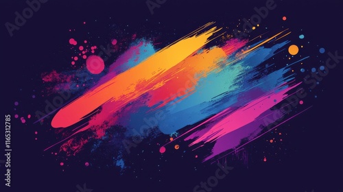 Vibrant color explosion abstract art digital creation creative studio eye-catching modern art concept photo