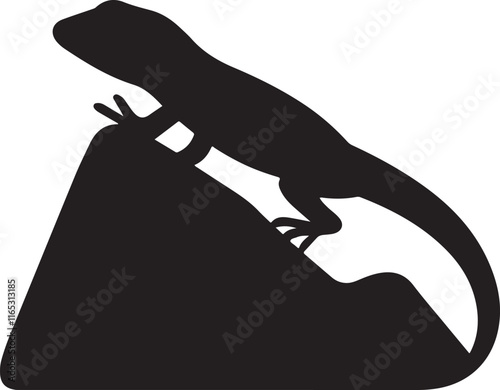 silhouette of a lizard, lizard icon silhouette vector style photo