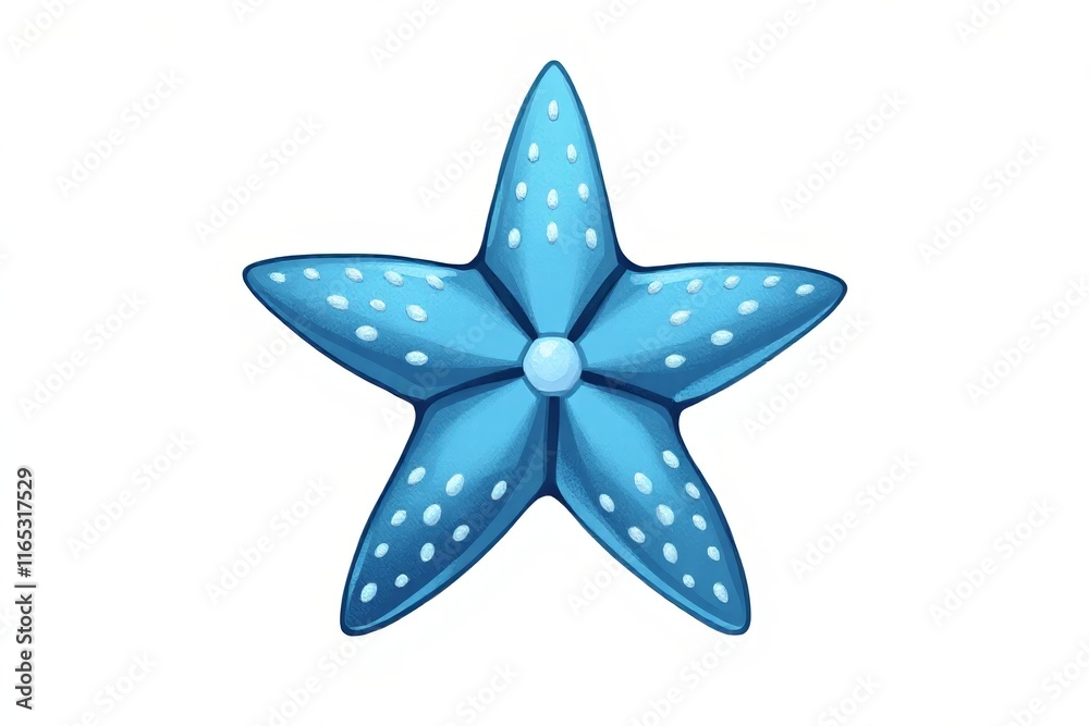 cartoon blue starfish with white dots on its body and a white background cartoon blue starfish with white dots on its body and a white background