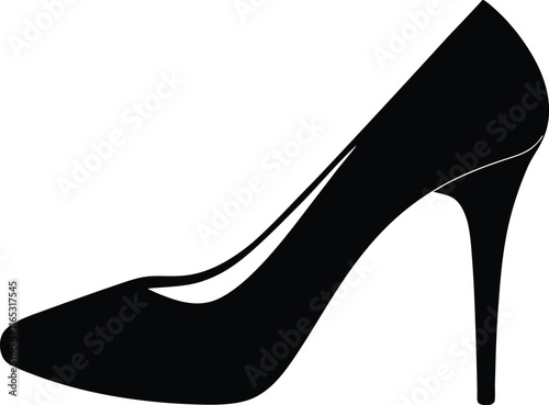 Woman high heel silhouette, shoe high heel vector icon 