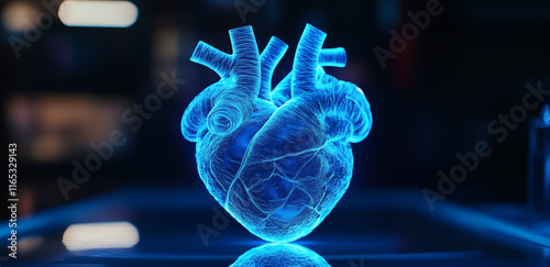 3D holographic image of heart organ picture
