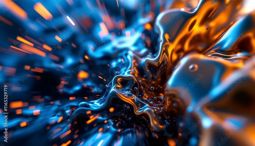 Abstract 2D and 3D Fusion Composition