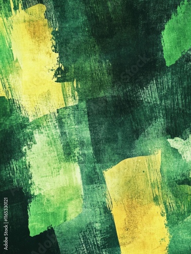 Abstract Art Green Yellow Black Background