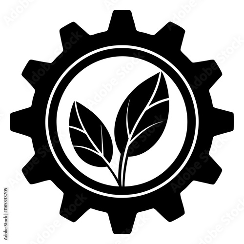 Green Technology Gear Vector Illustration