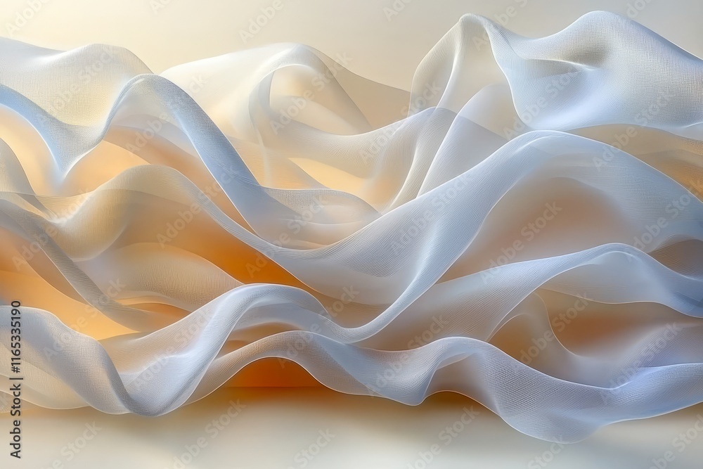 Obraz premium Flowing Fabric Abstract Art Light Hues