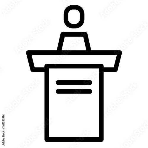 Host Journalist News Line Icon