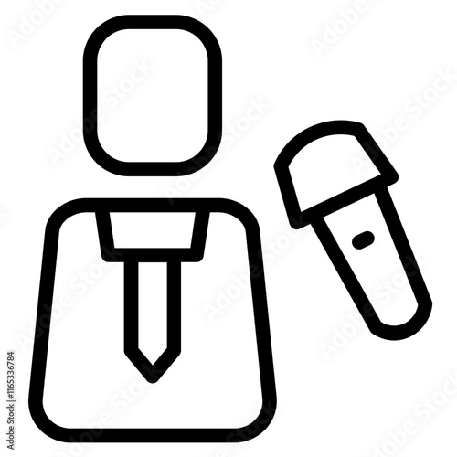 News Reporter Voice Line Icon