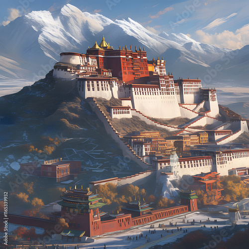 The magnificent panoramic view of the Potala Palace