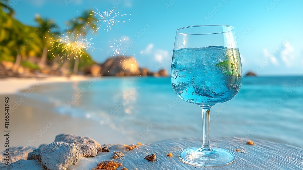 Festive Tropical Beach Drink Celebration Festive Tropical Beach Drink Celebration