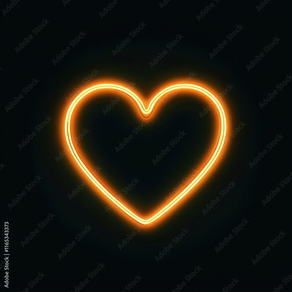 Glowing neon heart sign with dark background, creating a bold Valentine's vibe. Glowing neon heart sign with dark background, creating a bold Valentine's vibe.